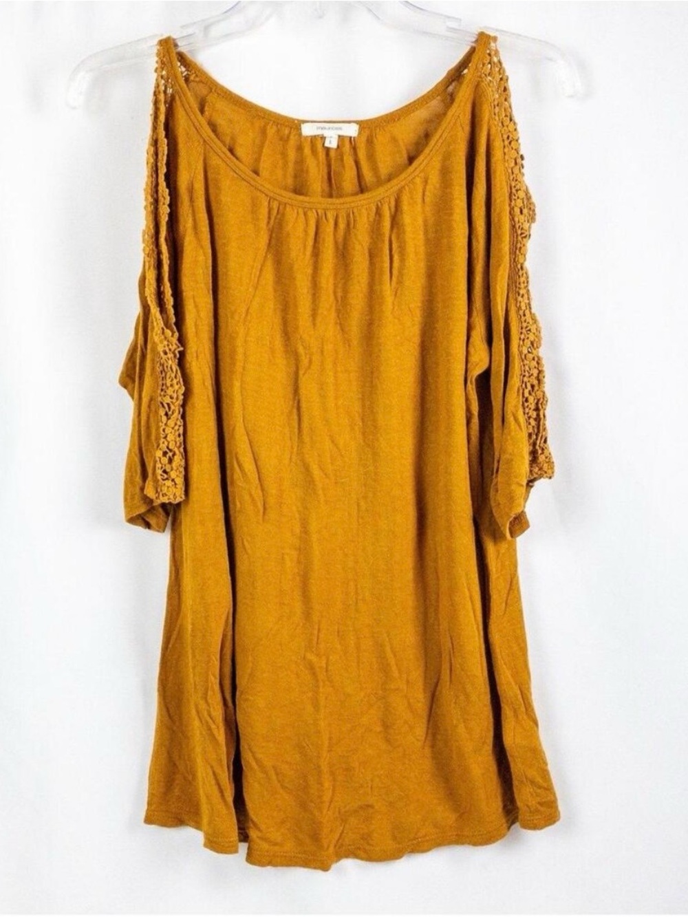 Maurices Brown Open Sleeve Lace Blouse Womens Large